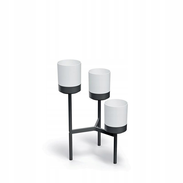 Prosperplast Kovový stojan na kvety BLOOMIE STAND IKD3L biely 54 x 49 x 80,5cm