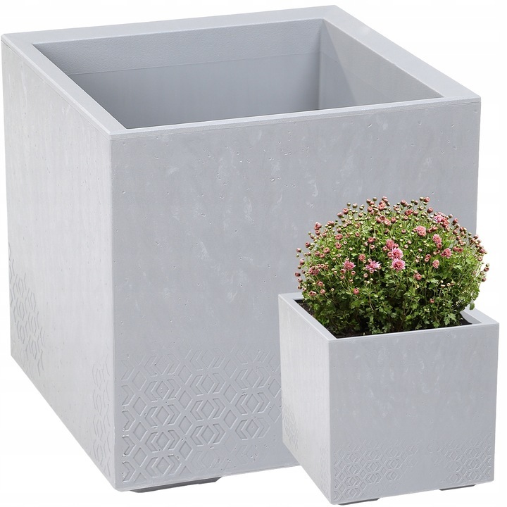 Lamela Kvetináč Karo 400x400x400 sivý beton
