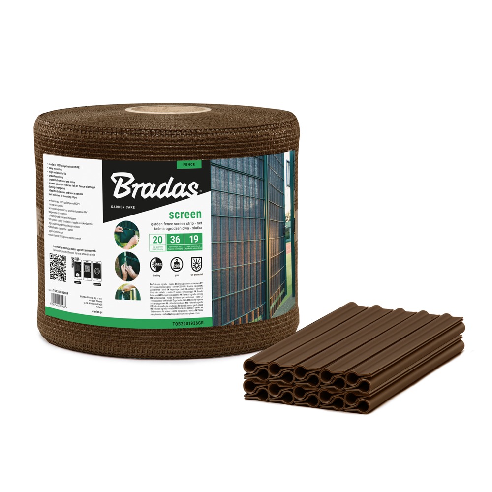Bradas SIEŤOVÁ TIENIACA PÁSKA 19cmx36m, 200 g/m2 HNEDÁ