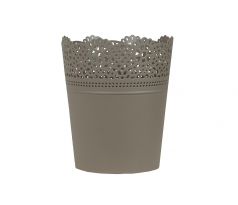 Plastový kvetináč/obal Lace DLAC140, latté-mocca