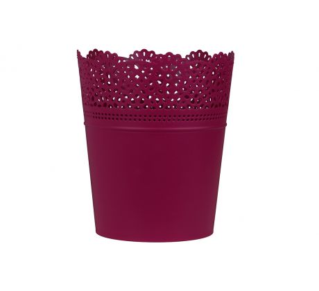 Plastový kvetináč/obal Lace DLAC160, fuksia