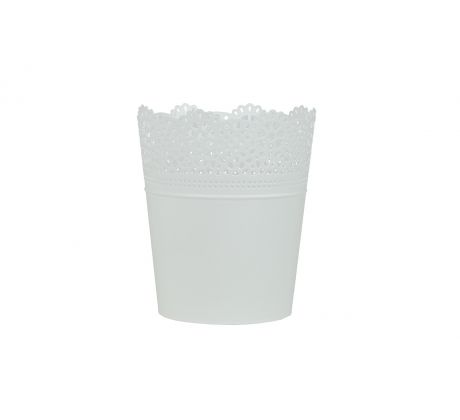 Plastový kvetináč/obal Lace DLAC160, biely
