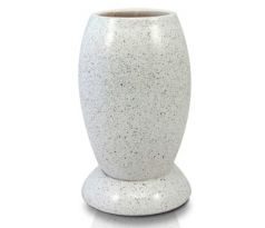 Váza na hroby 70.001.22 22,5cm biela bodkovaná