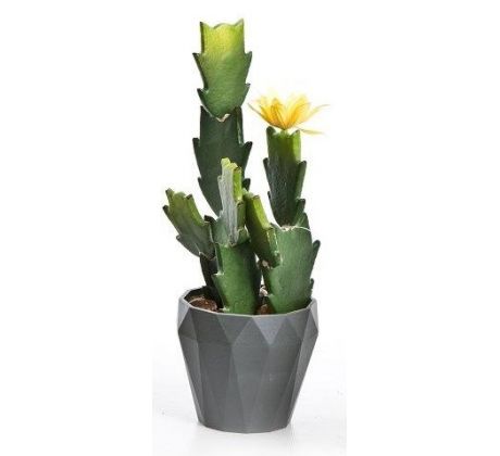 Kaktus v kvetináči 03365 27cm žltý