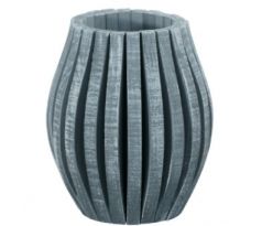 Drevený obal na kvetináč 20cm sivo-biely
