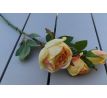Ruže na stopke 18223 42cm žltá s nádychom ružovej
