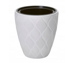 Mrazuvzdorný kvetináč FLOW 30cm biely