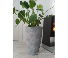 Mrazuvzdorný kvetináč FLOW slim 30cm platina