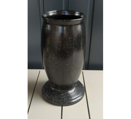 Keramická váza 33cm čierna s bodkami