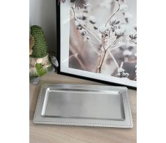 Dekoratívny tanier 3618-SI 36x18cm strieborny