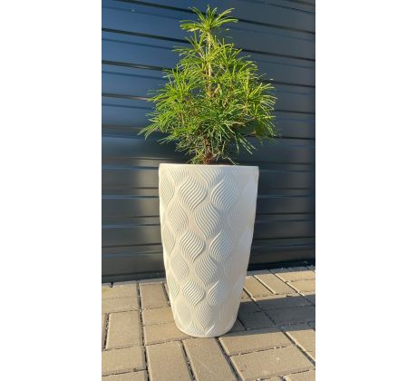 Mrazuvzdorný kvetináč FLOW slim 30cm biely