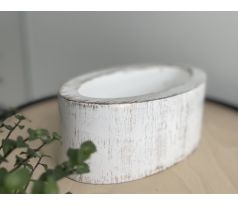 Plastový podstavec/ikebana malý oval 26x15x 9cm bielo-zlatý