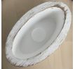 Plastový podstavec/ikebana malý oval 26x15x 9cm bielo-zlatý