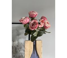 Rúžová kytica ruží 18439 44cm