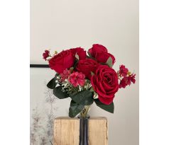 Bordová kytica ruží 18439 44cm