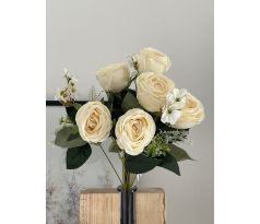 Krémová kytica ruží 18439 44cm