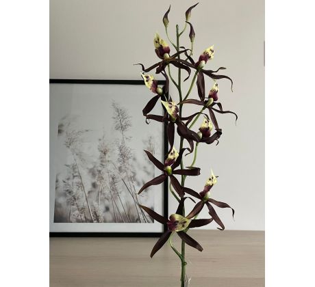 Umelá orchidea 03945 hnedo bordová 108cm