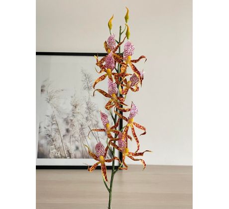 Umelá orchidea 03945 oranžovo ružová 108cm