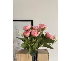 Kytička ruží 21883 30cm ružová