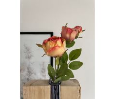 Ruže na stopke 18223 42cm oranžovo-bordová