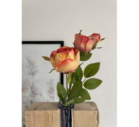 Ruže na stopke 18223 42cm oranžovo-bordová