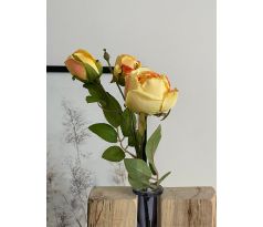 Ruže na stopke 18223 42cm žltá s nádychom ružovej