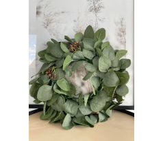 Umelý venček s Eukalyptom 015A 33cm