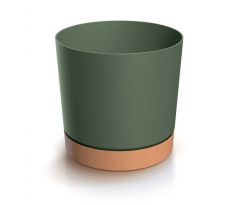 Kvetináč TUBO PM DPOD350 33,8cm zelený s miskou naturo