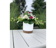 Kvetináč TUBO PM DPOD150 14,8cm biely s miskou naturo