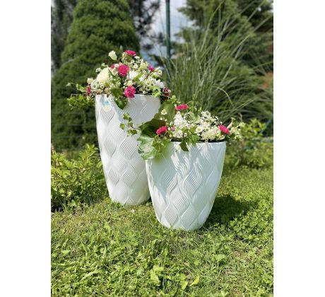 Mrazuvzdorný kvetináč FLOW 30cm biely