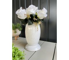 Váza na hroby 70.001.22 22,5cm biela bodkovaná