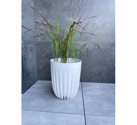 Kvetináč Mira ECO recycled 300mm snehovo biely