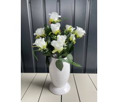 Kytica ruží QA194 44cm biela