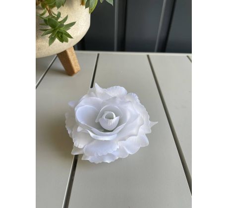 Umelá hlávka ruže 625-01 biela