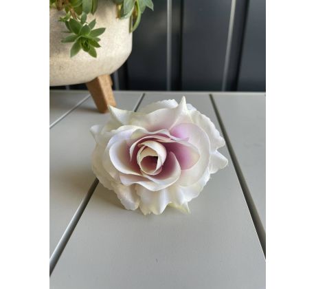 Umelá hlávka ruže 625-08 krémovo ružová