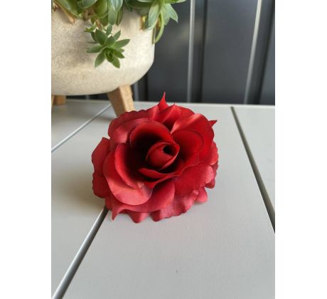 Umelá hlávka ruže 625-22 tmavá červená