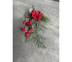 Vianočná vetvička so šiškami 158364 mini 28cm