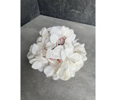 Umelá hlávka Hortensia s ružových nádychom  17cm