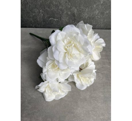 Kytica ruží 7 kvetov 40cm biela