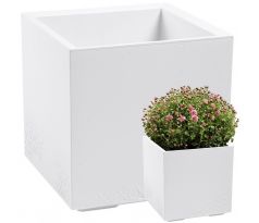 Kvetináč Karo 400x400x400 bielo-krém beton