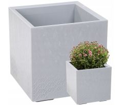 Kvetináč Karo 400x400x400 sivý beton