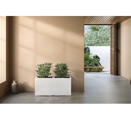 Kvetináč Karo 800x400 bielo-krém beton