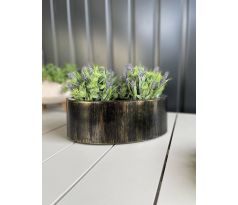 Plastový podstavec/ikebana malý oval 26x15x 9cm čierno-zlatý