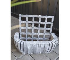 Drevený obal na kvetináč 39cm sivo-biely