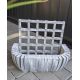 Drevený obal na kvetináč 39cm sivo-biely