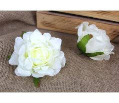 Umelá hlávka ruža 464C biela 10cm