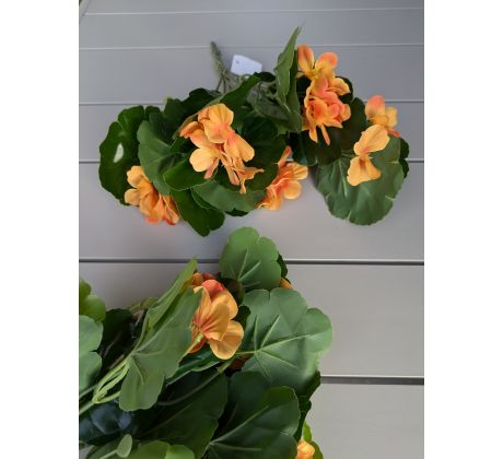 Umelá kytička Pelargonia 103A 35cm oranžová