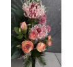 Vysoká ikebana Flakon výška 63cm ružovo-fialová