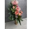 Vysoká ikebana Flakon výška 63cm ružovo-fialová