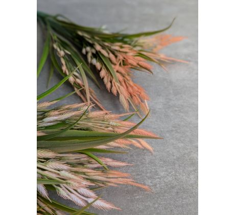 Kytička tráva s klasami 107BT 43cm oranžové